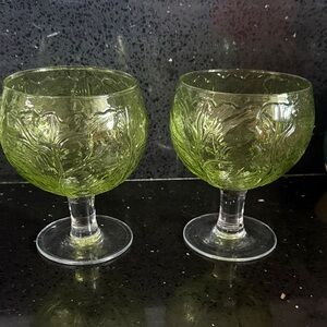 Setta Green Cabbage Leaves Glass Goblets